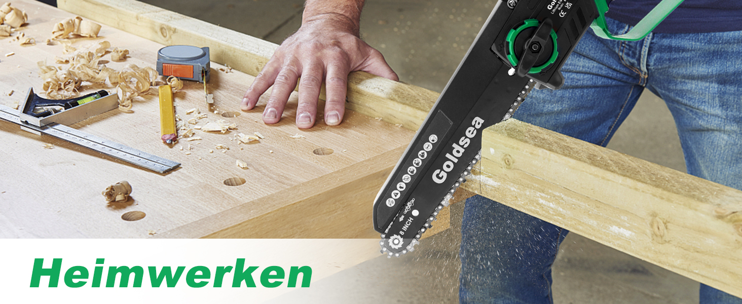 Goldsea 6 Inch Mini Chainsaw with 4000 mAh Battery A+ detail image