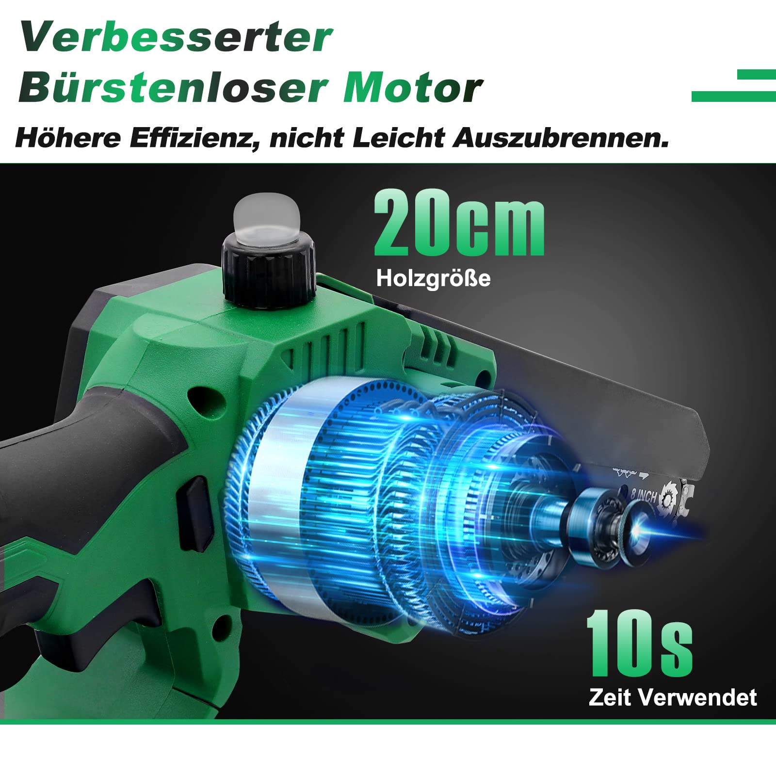 Goldsea 6 Inch Mini Chainsaw with 4000 mAh Battery