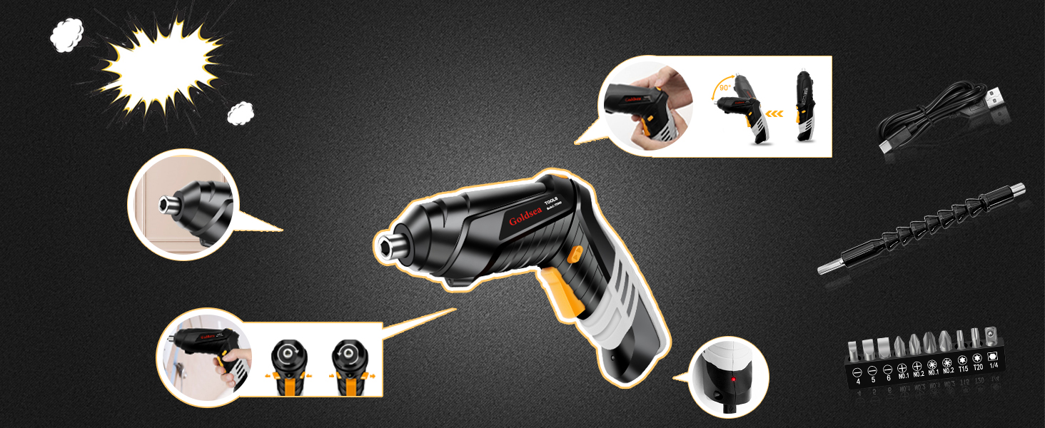 Goldsea 4.2V Cordless Electric Screwdriver A+ detail image